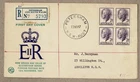 Australia 1957 WCS QEII 7½d Block 4 Petersham Registered FDC Cover