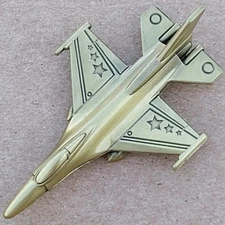 F-16 Fighting Falcon Geocoin - Antique Bronze - Activated & Adoptable - TB7PDTM