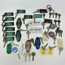Vintage Hotel Motel Key Lot Of 25 + PO Box, Random Keys