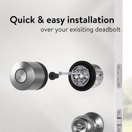 Nuki Smart Lock Schlüsselloser Zugang WiFi Elektronischer Riegel mit Rund, Silber - Bild 3 von 12