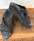 EU 37~MEPHISTO~Air-Relax(?)MOBILS~Black~LEATHER~Sandals~CORK CORE~2 BUCKLE STRAP — photo 2