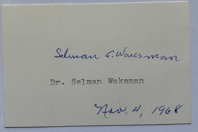 Selman A. Waksman- Nobelpreis Medizin 1952 - original Autogramm - 9 x 6 cm
