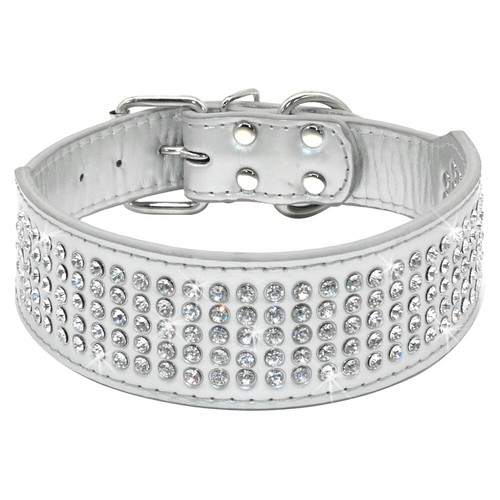 Collare in pelle realizzato a mano per cani di taglia medio/grande con strass - Imagen 9 de 19