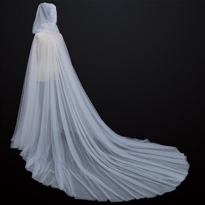 white tulle cape