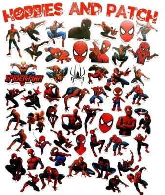Stickers 50 adesivi Spiderman Uomo Ragno Marvel superhero laptop pc tablet kid