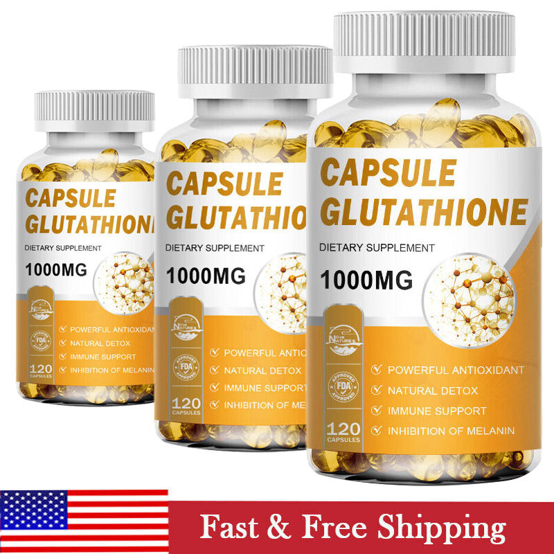 New Glutathione Capsules 1000MG Anti-Aging Skin Whitening Antioxidant  Softgels
