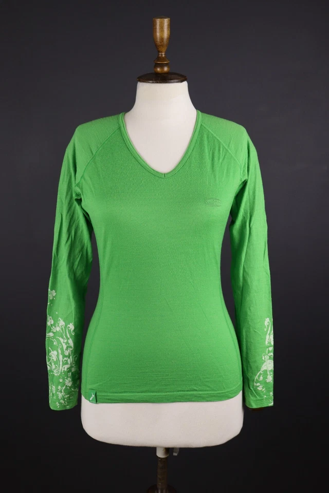 Icebreaker Bodyfit + 200 Verde Lana Merino Manga Larga Top Capa Base Talla M Foto 2 de 4