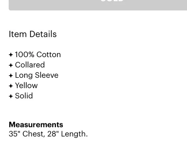 Chicos Womens 1 Medium Yellow Long Sleeve Cotton Blouse Shirt Top - Image 3 of 3