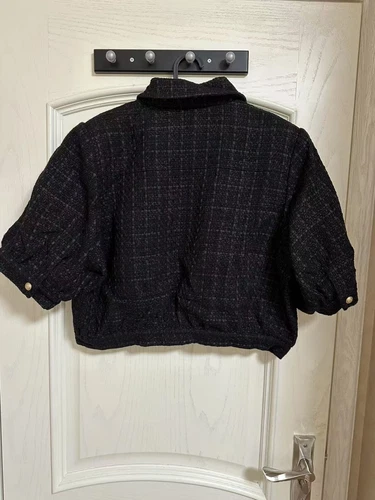 L'AGENCE Cove Cropped Tweed Sakko Schwarz - Bild 5 von 5