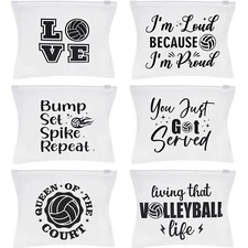 Saintrygo 54 Pieces Volleyball Pouch EVA Matte Small Makeup Bag with Words Vo...
