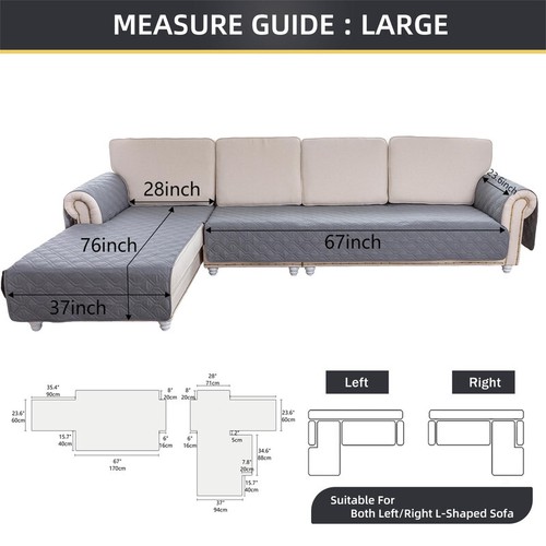 L Form Sofabezug Wasserdicht Couch Sektional Lounge Möbel Schonbezug Haustier Matte - Bild 6 von 120