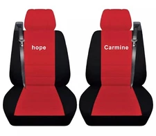 Fits 2005 chevy Avalanche front set seat covers black red with design