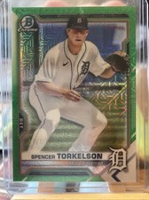 2021 Bowman Chrome Mega Box Spencer Torkelson Mojo Green Refractor 87/99 #BCP-96