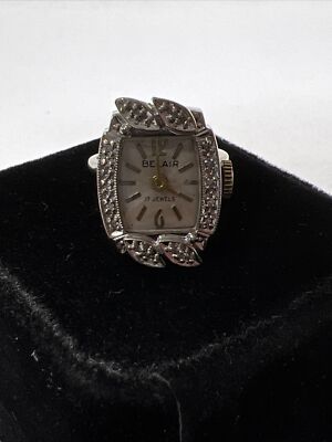 BELAIR UNUSUAL VINTAGE Solid 14K White Gold Diamond Swiss  display picture 2