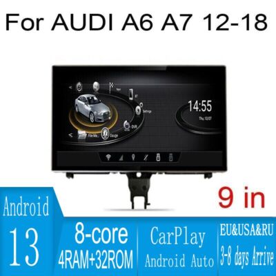9'' Android Navigation Car Gps Stereo Radio Wifi Carplay For Audi A6 C7 A7 C7 Mmi