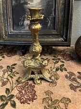 Vintage Brass Gold Girandole Hollywood Regency Candle Holder Candlestick No 5217