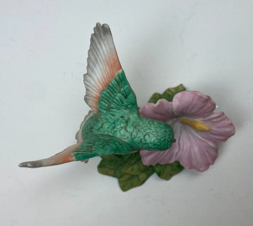 Hummingbird On A Flower Porcelain Figurine By Homco 1429  - Image 4 of 4