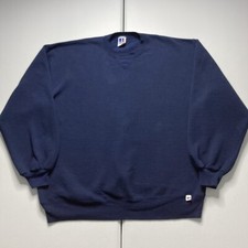 Vintage USA Made Men  s Russell Athletic Crew Neck Sweatshirt Size XL Navy Blue