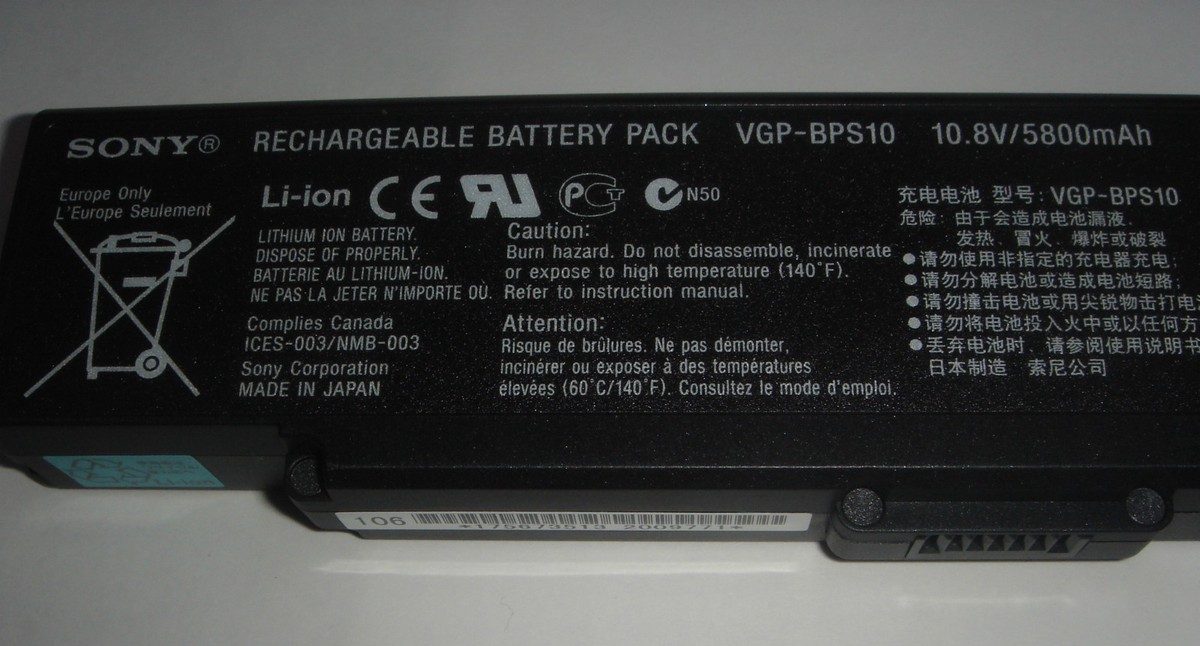 Batterie ordinateur portable Sony VGP-BPS10