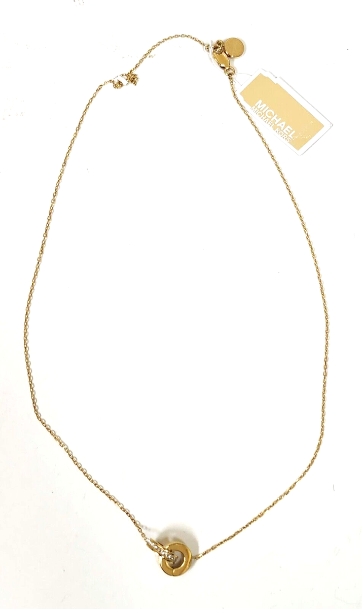 アクセサリー Micheal NEW MICHAEL KORS GOLD TONE CHAIN,INTERLOCKING CRYSTAL