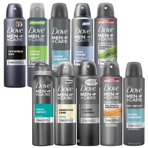 Dove Men+Care Dry Spray Antiperspirant - 12 Pack Variety (150ml Each) - Picture 3 of 3