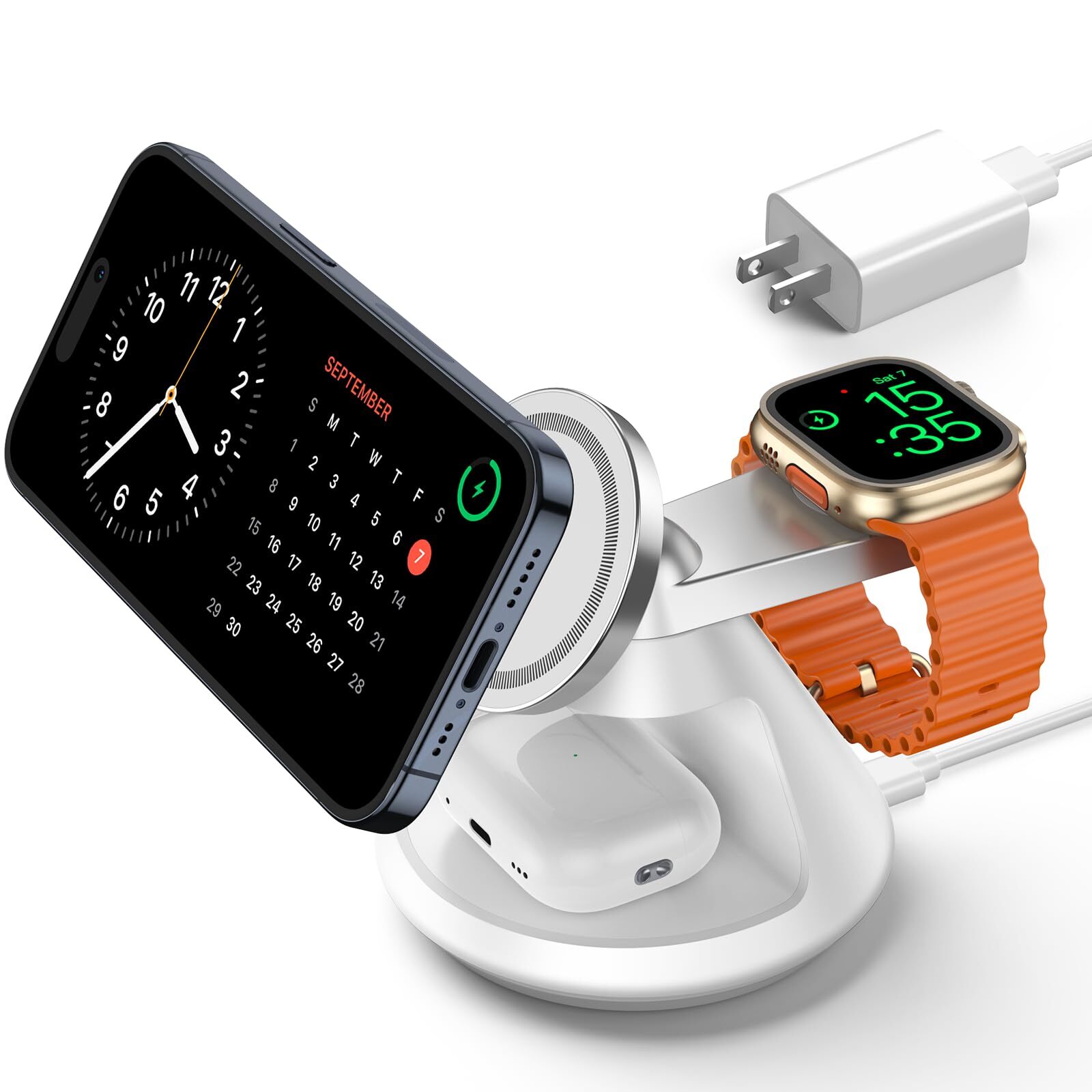 3 in 1 Magnetic Charging Station for Apple Devices Travel Charging Station,Fo...