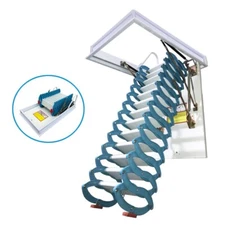 600lbs Folding Loft Ladder Stairs Attic Pull Down Ceiling Telescoping 13 Steps