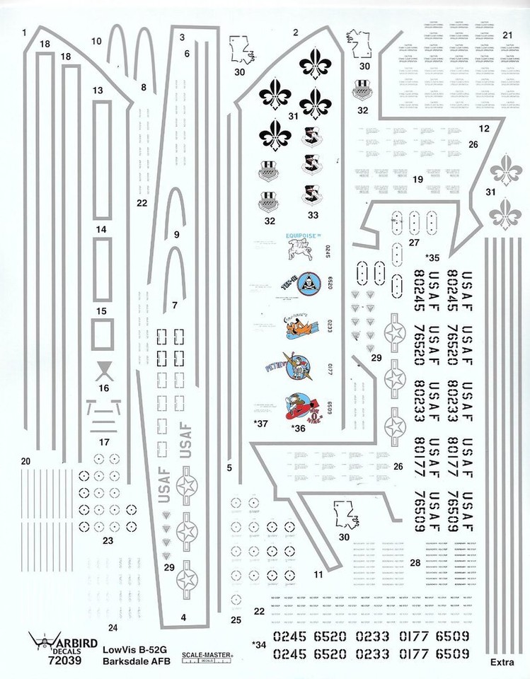 Warbird 1/72 B-52 Stratorfortress Common decals 72039 x | eBay