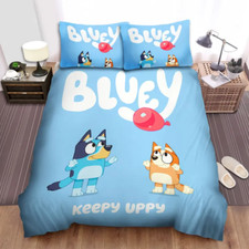 Cartoon Gift, Bluey  Bingo Keepy Uppy Full Bedding Duvet Cover Set 4pcs 