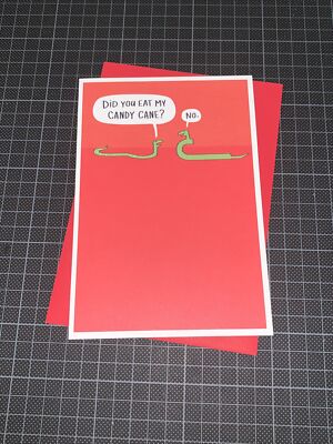 Hallmark Shoebox Funny Christmas Card: Snake Ate Candy Cane A Sweet Holiday