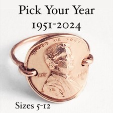 Copper Penny Coin Ring Size 9.5 Numismatic Collector