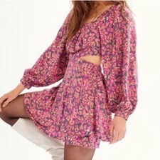 Free People Jael Printed Mini Dress Size XS NWT
