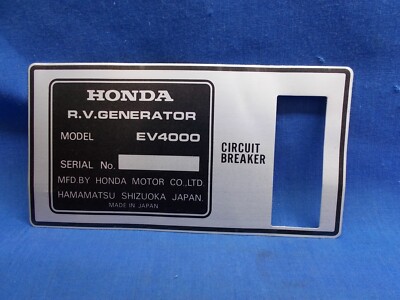 Honda OEM Face Plate Decal.  Fits Honda EV4000 Generator.