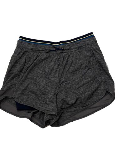 Avia Running Shorts Womens Black & Blue Drawstring Waist Size Medium 8-10
