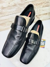 Prada Moccasin Loafer Black Leather Men Size EU 41 US 8 See Pictures
