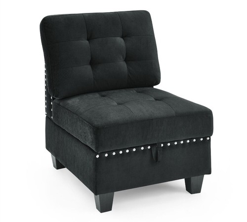 Single Sofa Modern Velvet Upholstered Accent Leisure Chair for Modular Sectional
