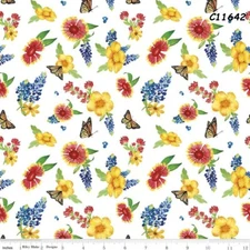 Bluebonnet Breeze Cotton Quilt Fabric Riley Blake C11642 Texas Wild Flowers 