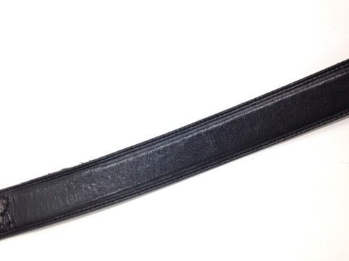 $180 Geoffrey Beene Men Black Genuine Leather Silver-Buckle Casual Belt Size 40 - Picture 5 of 8