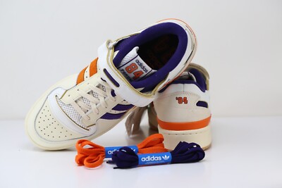adidas originals forum 84 low trainers in white and orange