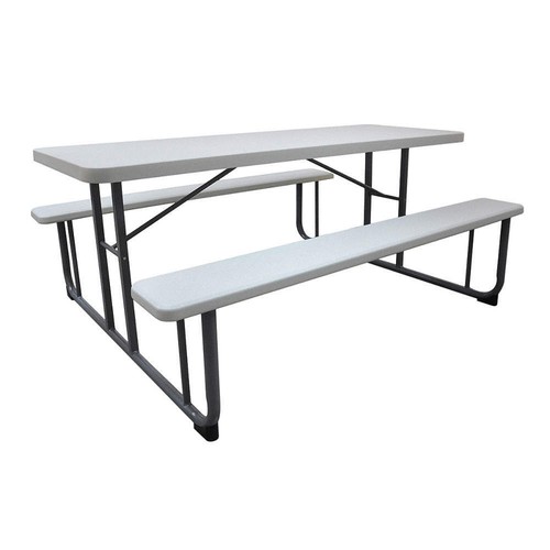 GRAINGER APPROVED 1MDU4 Picnic Table,72 1/8 in L,White 1MDU4