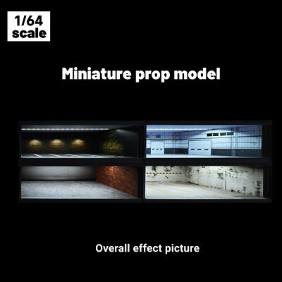 1:43/64 Diorama Diecast Garage Model LED Lighting Parking Lot Scene Display US