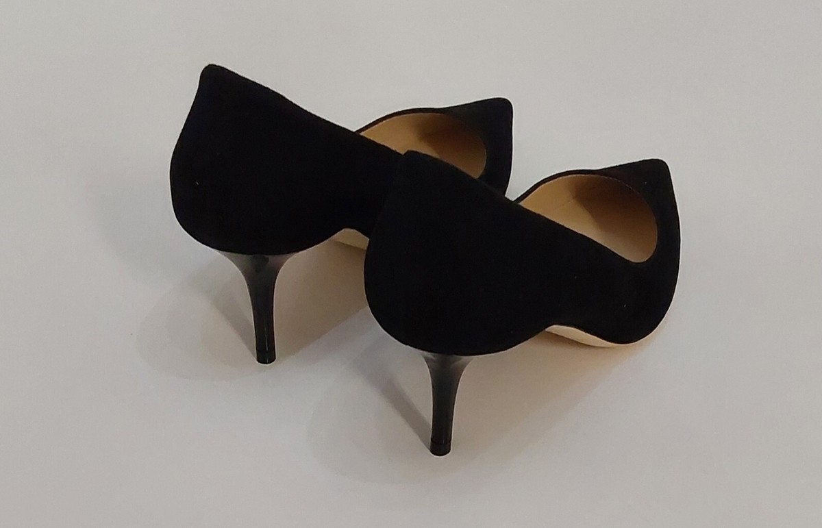 NIB NEW Jimmy Choo Aurora 60 Black Stone suede pointed toe pumps 