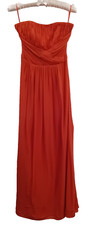 TED BAKER chiffon party/bridesmaids prom dress Deep coral size 1 Appx size 8 uk