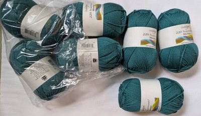 Lot of 7 Skeins Cascade Yarns 220 Superwash Merino Wool 220yds/100g Teal Green87