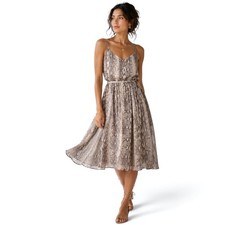 NWT Banana Republic Silky Chiffon Midi Dress Size S Grecian Snake Strappy Back