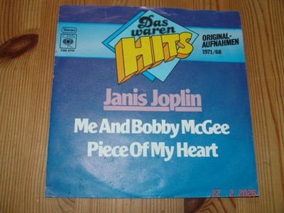 Janis Joplin ''Me And Bobby McGee /Piece Of My Heart'' Vinyl 7 - 1971