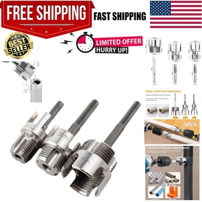 3Pcs Integrated Internal & External Pipe Threading Tool, Dual-Function Pipe T...