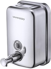 Commercial Soap Dispenser Wall Mount Stainless Steel Manual Pump Rust Proof Bath