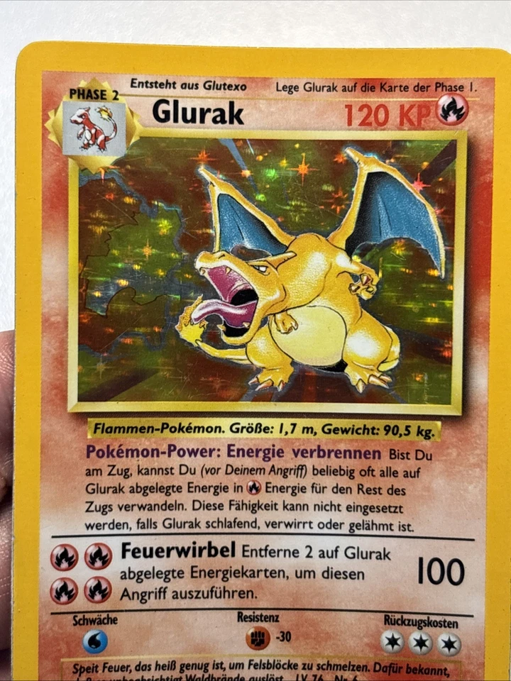 Glurak 4/102 - Charizard Deutsch 1999 Pokemon Karte - Original - Base Set Holo - Bild 2 von 4