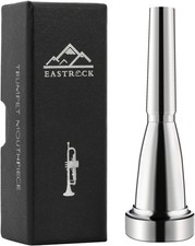 EASTROCK Trumpet Mouthpiece 3C Silver Plated Bullet Shape Vaccum 3C, silver